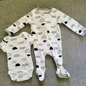 Newborn footed onsie and bodysuit